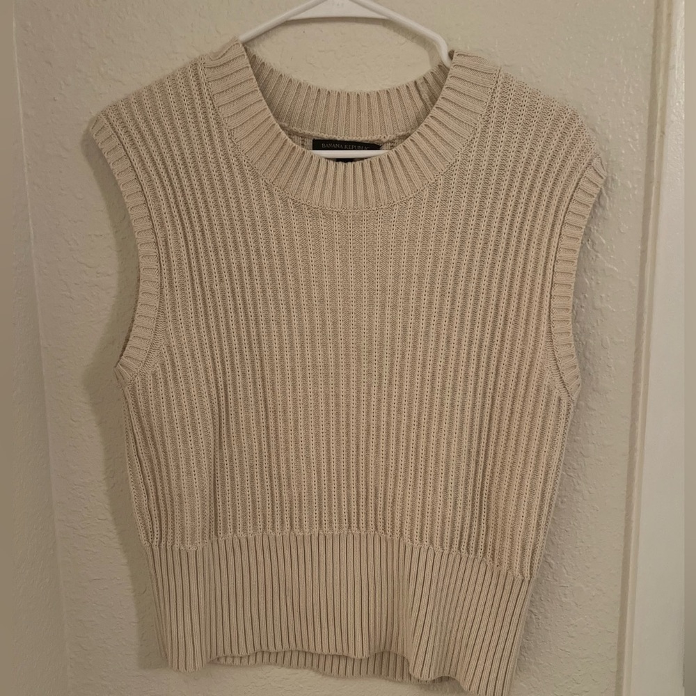 Banana Republic Cream Knit Sweater Tank